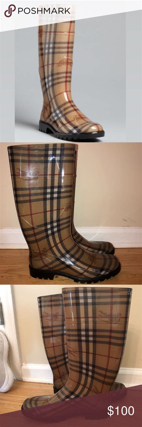 burberry brown rain boots|authentic burberry rain boots.